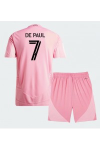 Inter Miami Rodrigo De Paul #7 Babyklær Hjemme Fotballdrakt til barn 2026-27 Korte ermer (+ Korte bukser)